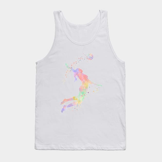 Girl Volleyball Watercolor Sports Gifts Tank Top by LotusGifts